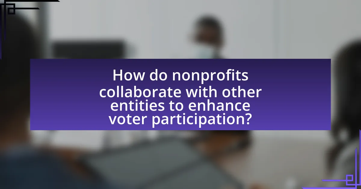 How do nonprofits collaborate with other entities to enhance voter participation?