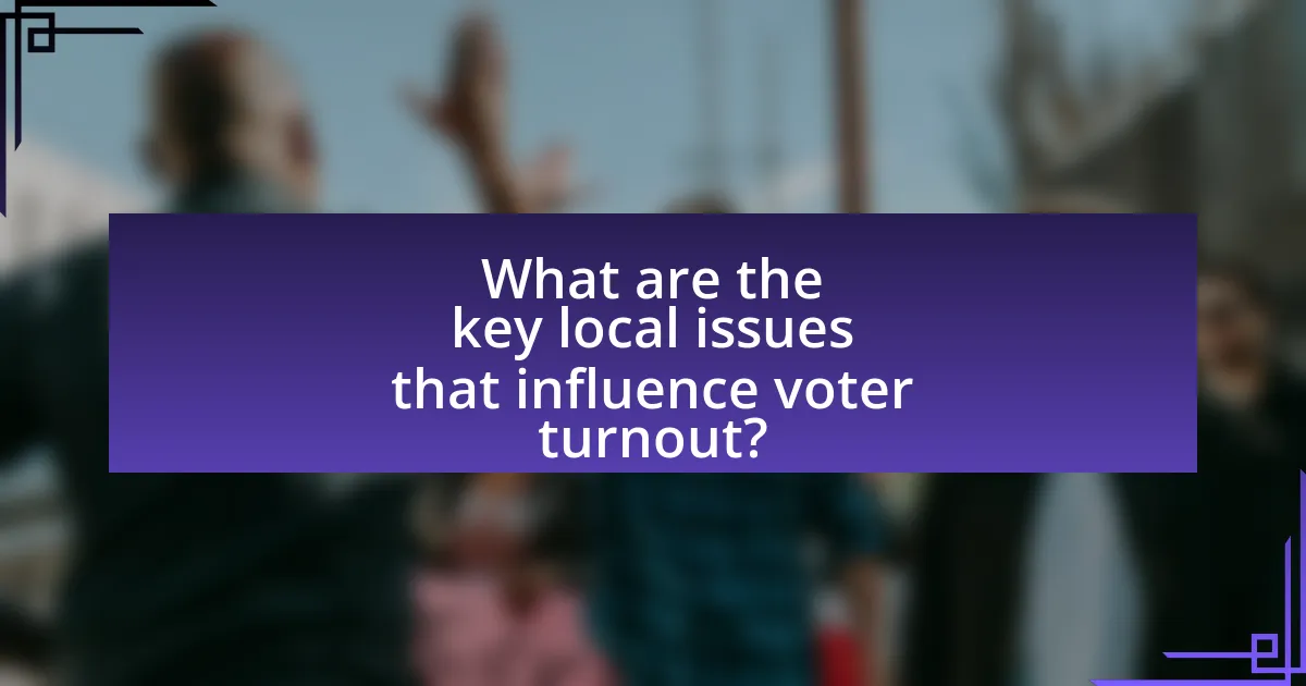 What are the key local issues that influence voter turnout?