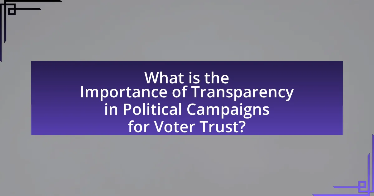 What is the Importance of Transparency in Political Campaigns for Voter Trust?